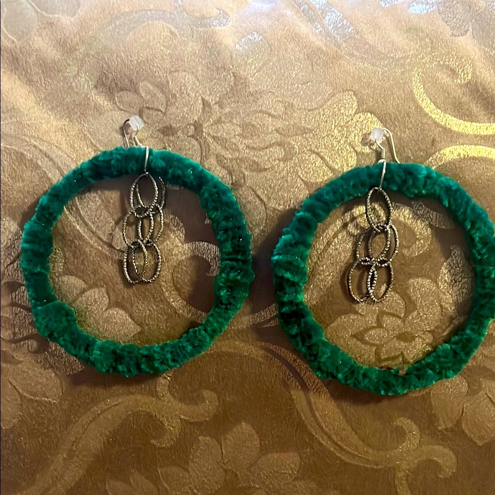 Elegant Green Hoop Earrings
